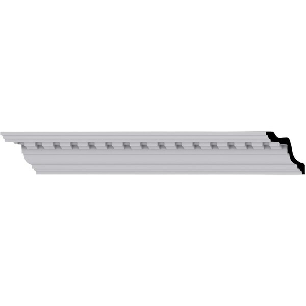 Ekena Millwork 4 1/4"H x 3 7/8"P x 5 3/4"F x 94 1/2"L Bulwark Dentil Crown Moulding MLD04X04X06BU - main